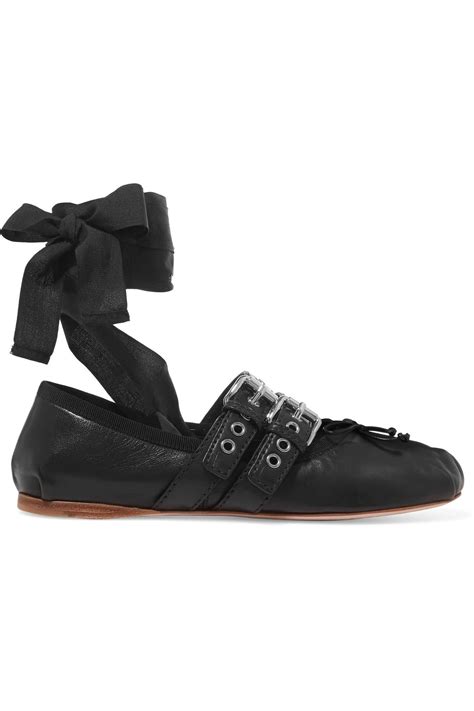 MIU MIU Leather Ballerina Flats 